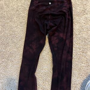 lululemon athletica Burgundy Tie-Dye Leggings